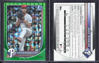Zack Wheeler — 2025 Topps Bowman Chrome Green Refractor