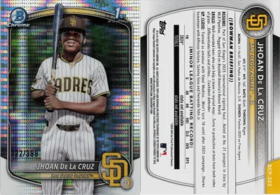 Jhoan De La Cruz — 2025 Topps Bowman Chrome Pulsar Refractor