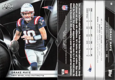 Drake Maye 2025 Topps Chrome Black