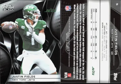 Justin Fields 2025 Topps Chrome Black