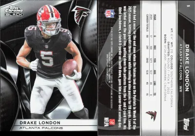 Drake London 2025 Topps Chrome Black