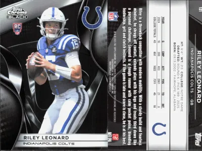 Riley Leonard 2025 Topps Chrome Black