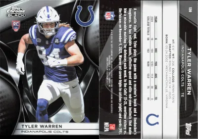 Tyler Warren 2025 Topps Chrome Black