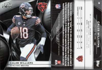 Caleb Williams 2025 Topps Chrome Black