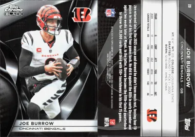 Joe Burrow 2025 Topps Chrome Black