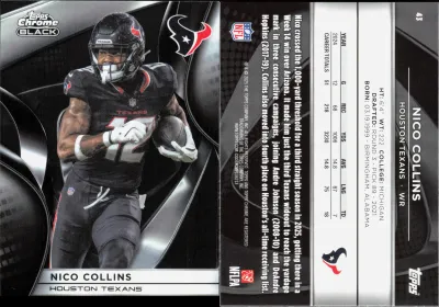Nico Collins 2025 Topps Chrome Black