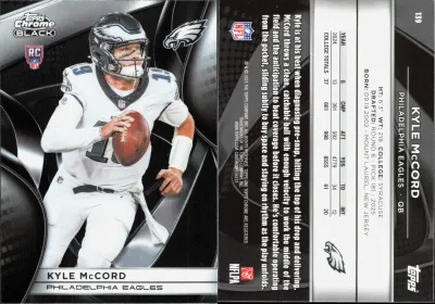 Kyle McCord 2025 Topps Chrome Black