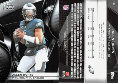 Jalen Hurts 2025 Topps Chrome Black