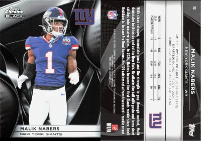 Malik Nabers 2025 Topps Chrome Black