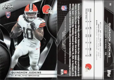Quinshon Judkins 2025 Topps Chrome Black