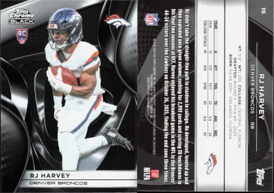 RJ Harvey 2025 Topps Chrome Black