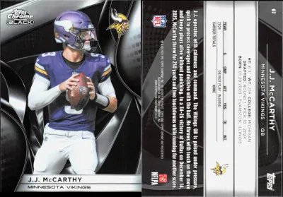 J.J. McCarthy 2025 Topps Chrome Black