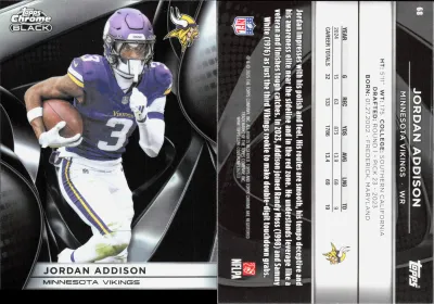 Jordan Addison 2025 Topps Chrome Black