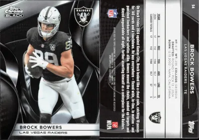 Brock Bowers 2025 Topps Chrome Black