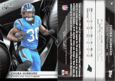 Chuba Hubbard 2025 Topps Chrome Black
