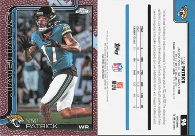 Tim Patrick — 2025 Topps Chrome Football Leather Refractor