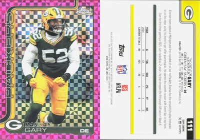Rashan Gary — 2025 Topps Chrome Hot Pink X-Fractor