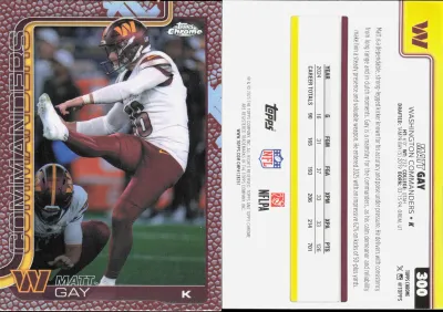 Matt Gay — 2025 Topps Chrome Football Leather Refractor
