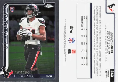 Jayden Higgins 2025 Topps Chrome