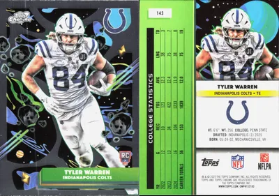 Tyler Warren 2025 Topps Cosmic Chrome