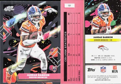 Jahdae Barron 2025 Topps Cosmic Chrome