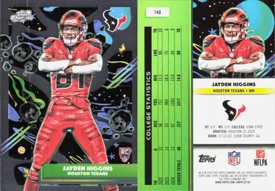 Jayden Higgins 2025 Topps Cosmic Chrome