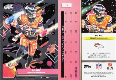 Bo Nix 2025 Topps Cosmic Chrome