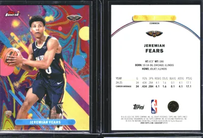 Jeremiah Fears — 2025 Topps Finest Oil Spill Refractor