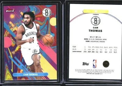 Cam Thomas — 2025 Topps Finest Oil Spill Refractor