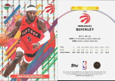 Immanuel Quickley — 2025 Topps Finest X-Fractor