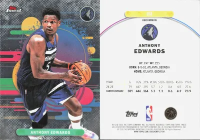Anthony Edwards — 2025 Topps Finest Base Uncommon