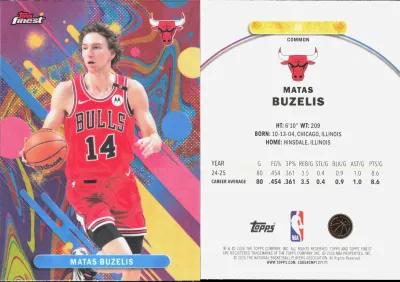 Matas Buzelis — 2025 Topps Finest Oil Spill Refractor