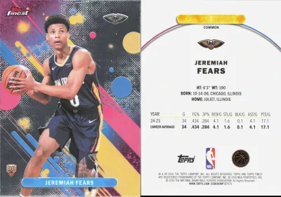 Jeremiah Fears 2025 Topps Finest