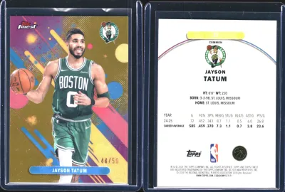 Jayson Tatum — 2025 Topps Finest Gold Refractor
