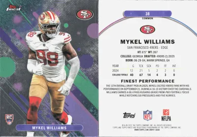 Mykel Williams 2025 Topps Finest
