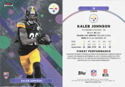 Kaleb Johnson 2025 Topps Finest