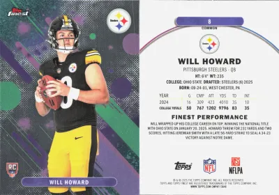 Will Howard 2025 Topps Finest