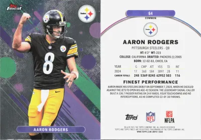 Aaron Rodgers 2025 Topps Finest