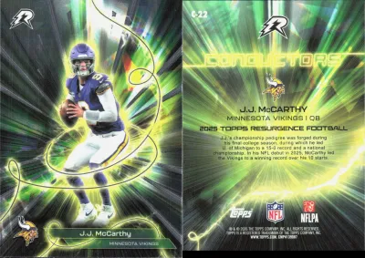 J.J. McCarthy 2025 Topps Resurgence