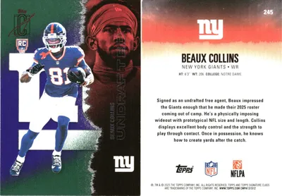 Beaux Collins — 2025 Topps Signature Class Green & Purple