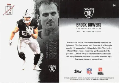 Brock Bowers 2025 Topps Signature Class