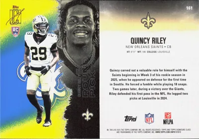 Quincy Riley — 2025 Topps Signature Class Blue & Yellow