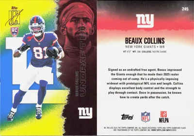 Beaux Collins 2025 Topps Signature Class