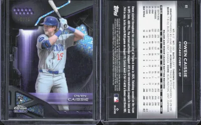 Owen Caissie — 2026 Topps Chrome Black Purple Refractor