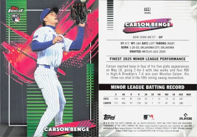 Carson Benge 2026 Topps Finest