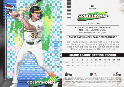 Colby Thomas 2026 Topps Finest