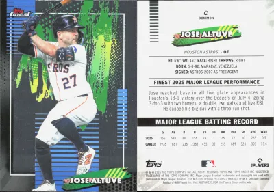 Jose Altuve — 2026 Topps Finest Base Common