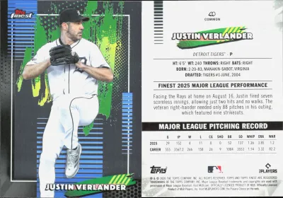 Justin Verlander 2026 Topps Finest