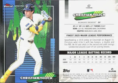 Christian Yelich — 2026 Topps Finest Base Common