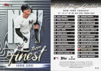 Aaron Judge 2026 Topps Finest